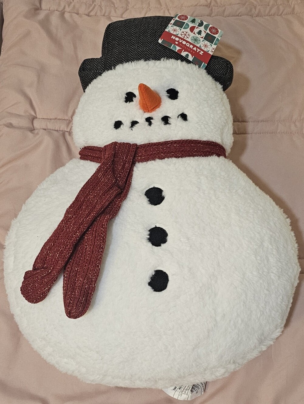NEW novogratz holiday snowman accent pillow Christmas winter